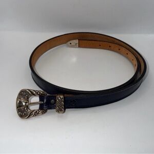 Vintage Nocona Size 36 Navy Blue Leather Belt